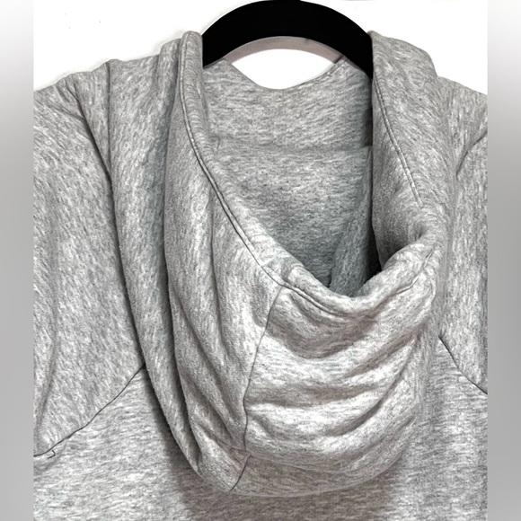 Athleta Heather Gray Adventure Hooded Oversized Sweatshirt Hoodie Dress Tunic - Picture 9 of 13